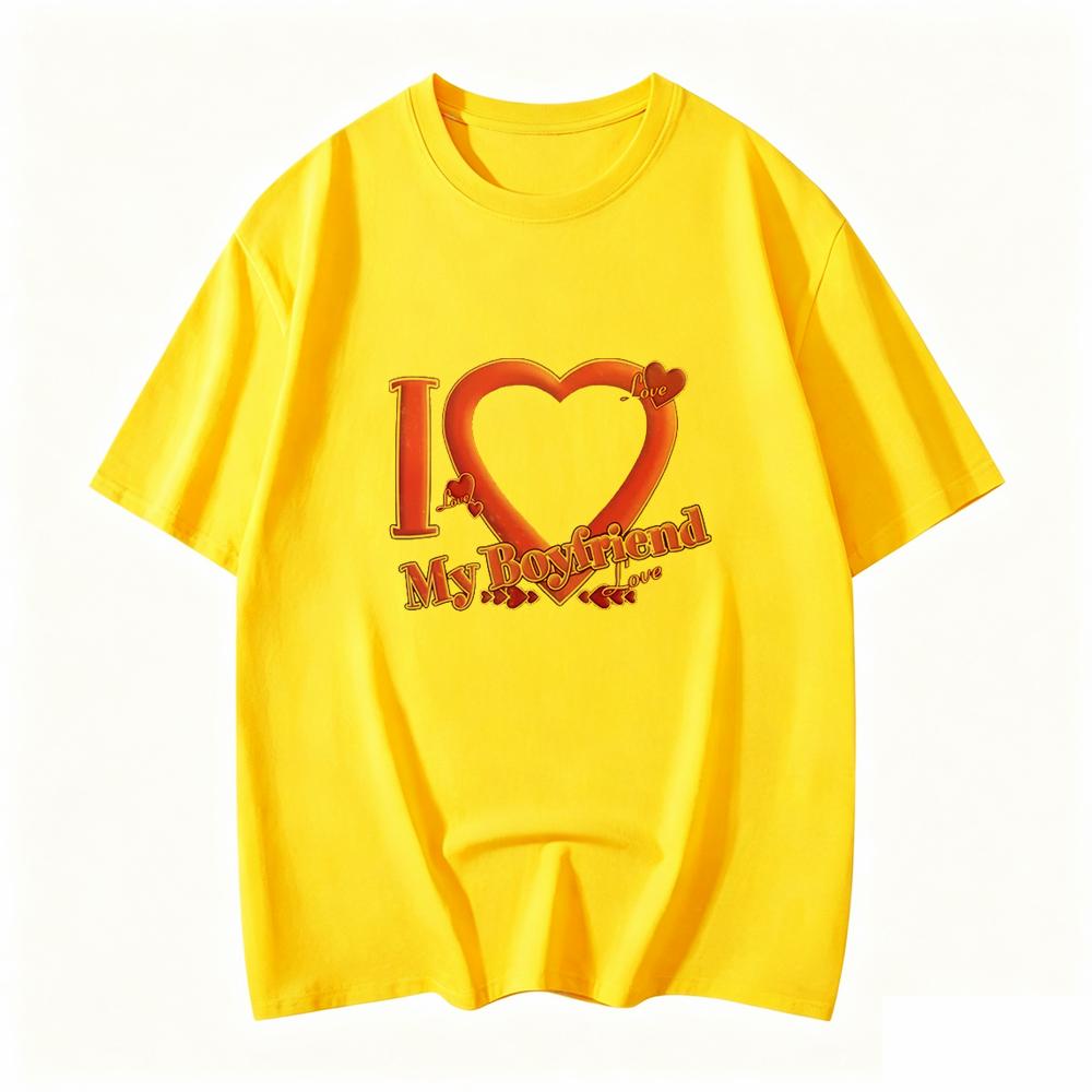 I Love My Boyfriend Coupon Tshirts High Quality Unisexunisex Tshirts Short Sleeve Summer Teeshirt