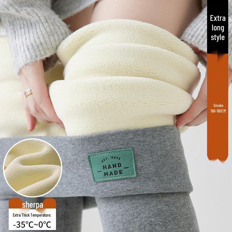 2025 New Winter Gray Plus Velvet Cotton Pants for Tall Women – Soft, Skin-Friendly, and Warm Base Layer