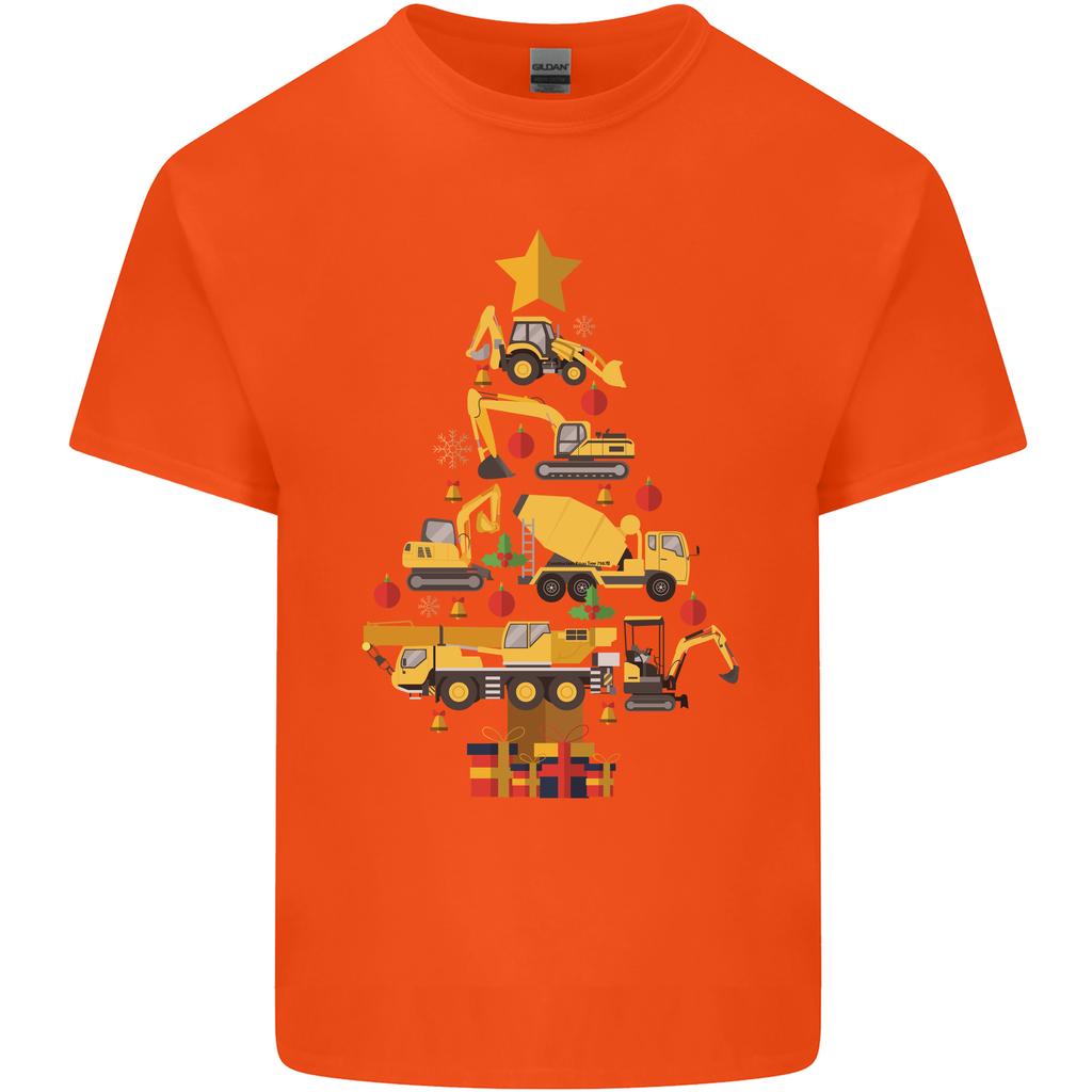 Construction Christmas Tree Digger Lorry Crane Unisexs Light Cotton TShirt