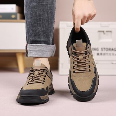 Leder Wanderschuhe Herren Atmungsaktive Herren Klassische Sneaker Schnürschuhe Herren Outdoor Freizeit Schuhe Männlich Bequeme Flats