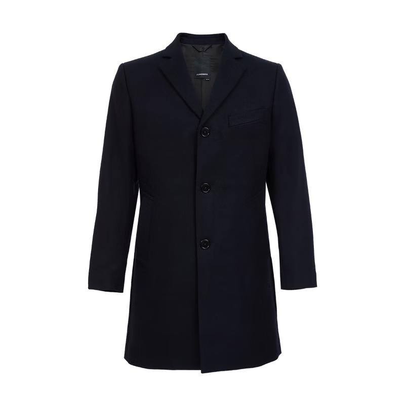 J.Lindeberg Men's Wool Blend Mid-Length Coat