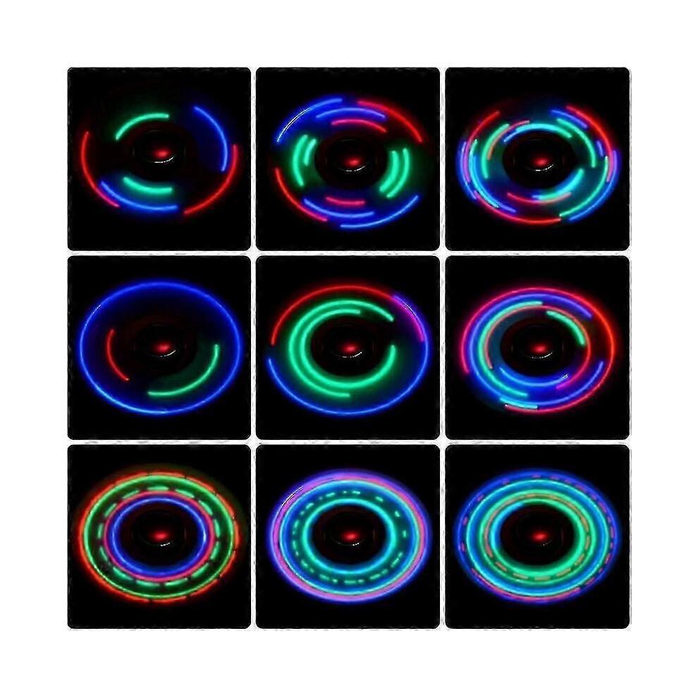Metal Led Light Up Fidget Spinner - Party Favor With Ample Light Show - Anxiety Relief Sensory Toys For Kids Adults-Yvan