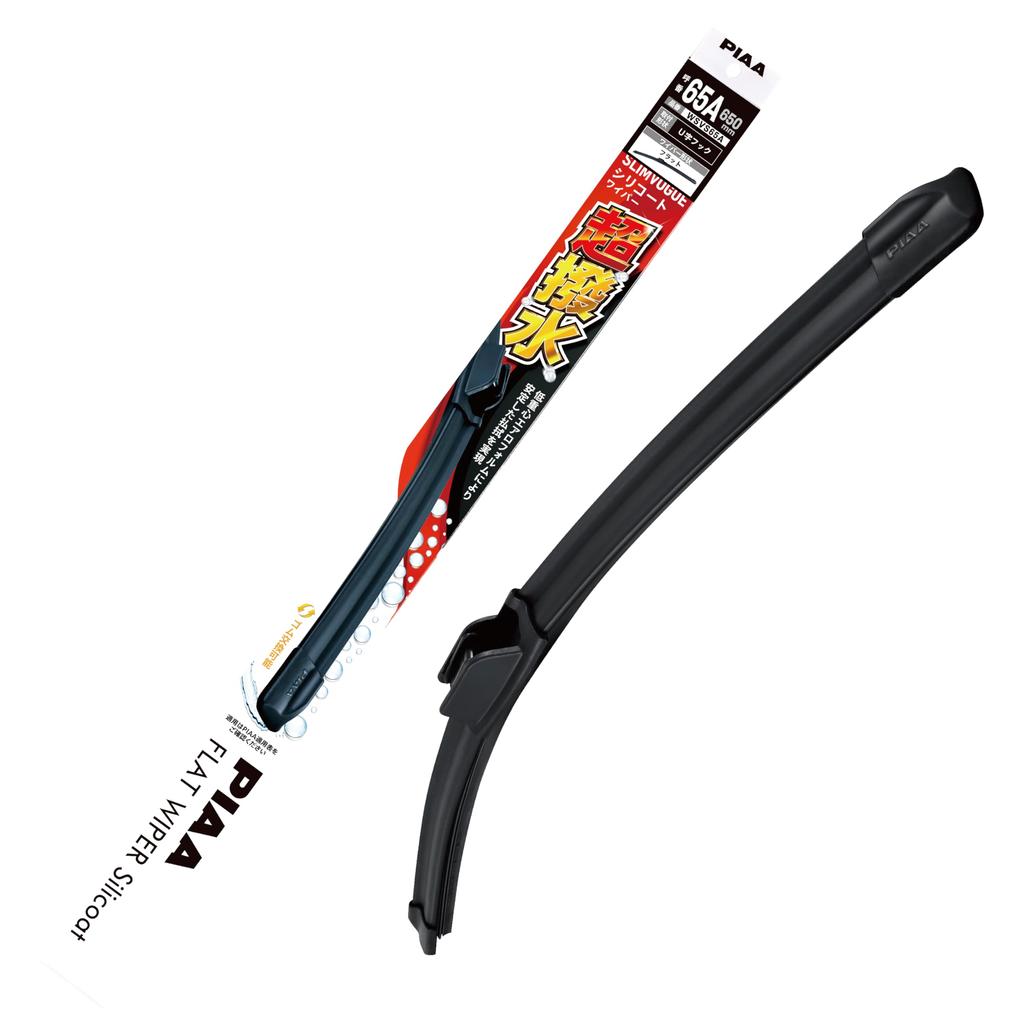 PIAA SLIMVOGUE 650mm Super Water-Repellent Wiper Blade with Silicone Rubber, Replaceable, 1 Blade, Part Number 65A (WSVS65A)