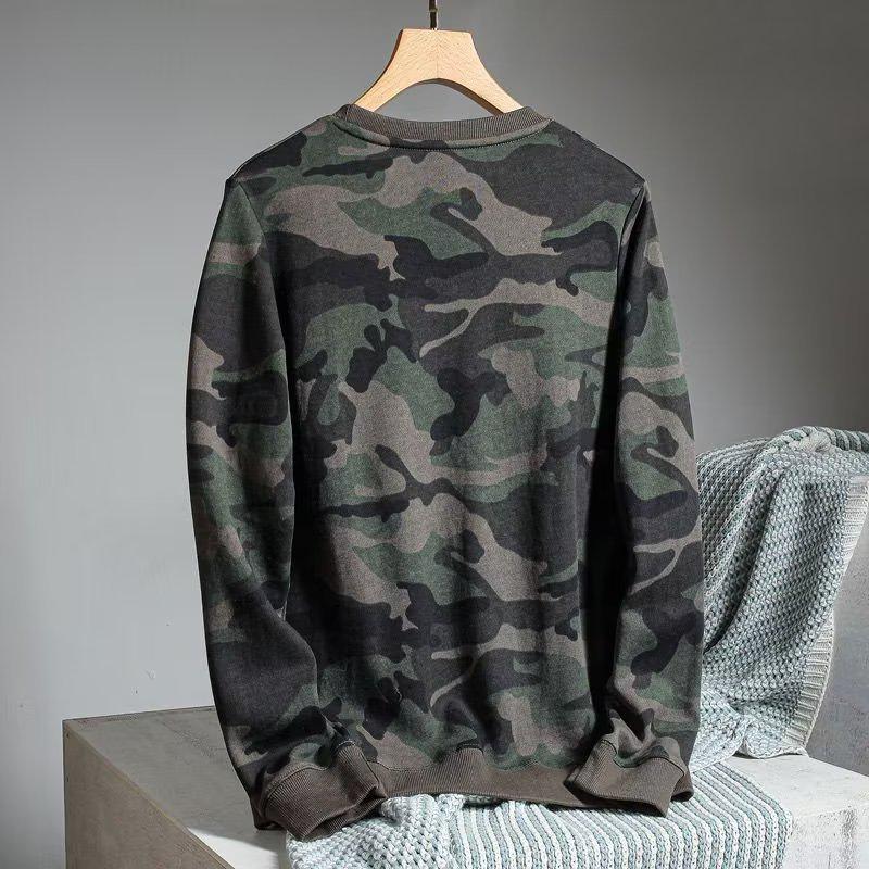 Felpa con cappuccio casual da uomo autunnale con stampa mimetica, manica lunga