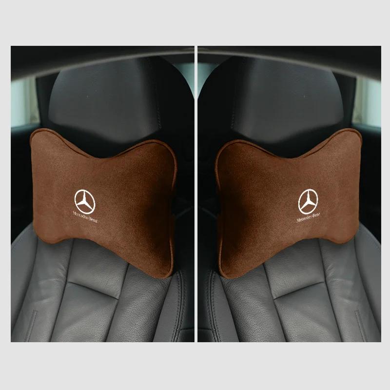 Car Safety Headrest Neck Pillow Accessories For Mercedes Benz W205 W204 W203 W212 GLC CLA GLA AMG C180 C200 C300 C63 Coupe C43