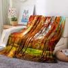 Forest Fog Blanket Plush Warm Soft Cozy Flannel Throw Blanket Forest Warm Light Vintage Plants Forest Stream for Bed Sofa Decor