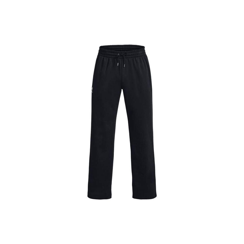 Under Armour Essential Fleece Pants With Drawstring And Mid Waist In Straight Knit Men Bottoms Black 1384034-001