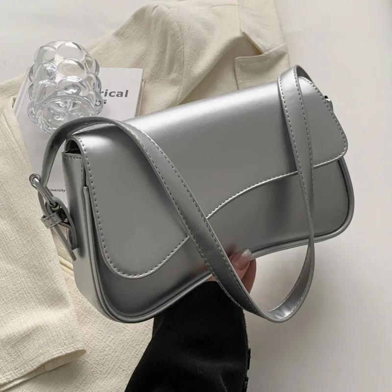 New Retro Leather Women's Crossbody Bag Designer Small Flip Shoulder Underarm Bag Female