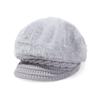 Women Casual Vintage Plush Skullcap Knitted Visor Beret Hat Beanie Hat