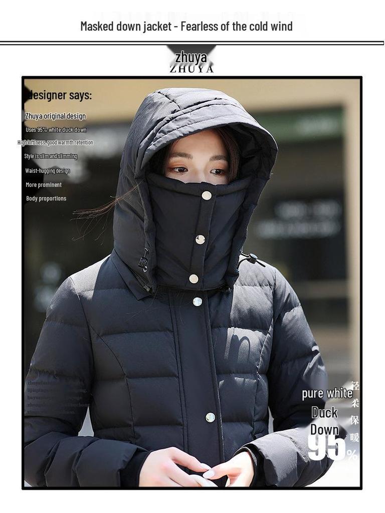 Women's 95% Duck Down Long Coat - 2025 Style Slim Fit, Waist-Cinching, Over-The-Knee, Thickened Winter Fashion Jacket