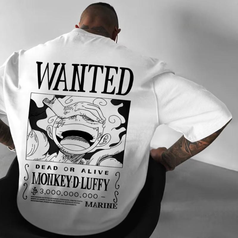 

Мужская футболка One Piece Манки Д. Луффи Летняя Осенняя Аниме Мальчик Детская С коротким рукавом Ретро Индивидуальность Семейный Комплект S