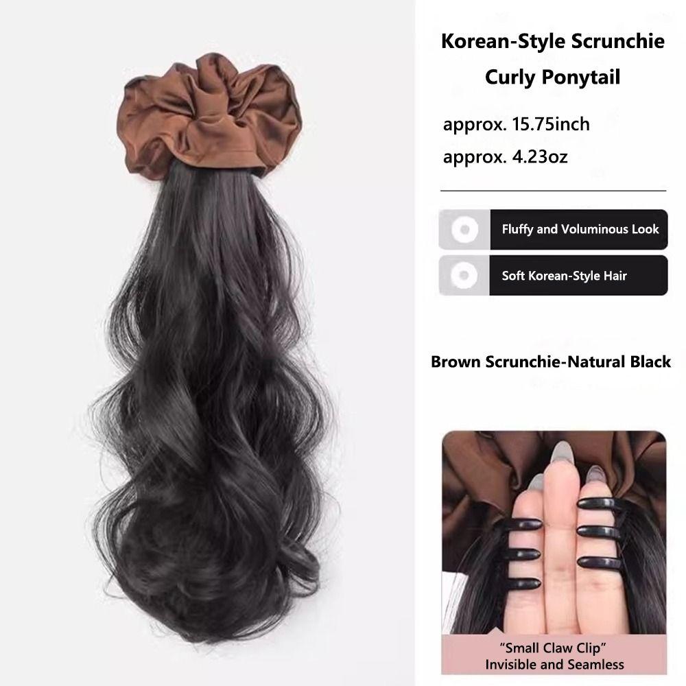 Korean Style Braided Wig Hair Claw Clip Lazy Layered Elastic Hair Tie Hair Scrunchie  for Women