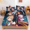 Anime Sword Art Online Fitted Sheet Printed Bedding Set Soft Microfiber Bed Linen Twin Full Queen King Size Anime Bedroom