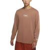Jordan Essentiels de Vol Lettrage Brodé T-Shirt Ample à Col Rond et Manches Longues Unisexe Hauts Brun Vintage DN4428-256