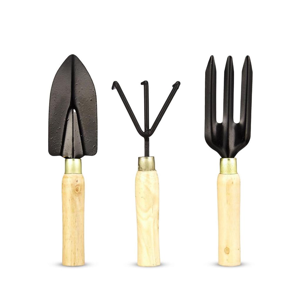 3-Piece Gardening Tool Kit | Trowel, Hand Cultivator, Garden Fork | Gardening Tools for Home