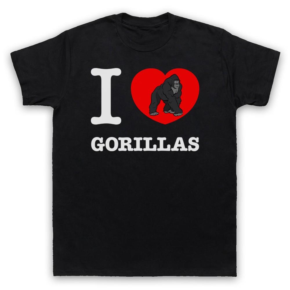 

Я люблю горилл Любитель прав животных Спасите животных Мужская и женская футболка S