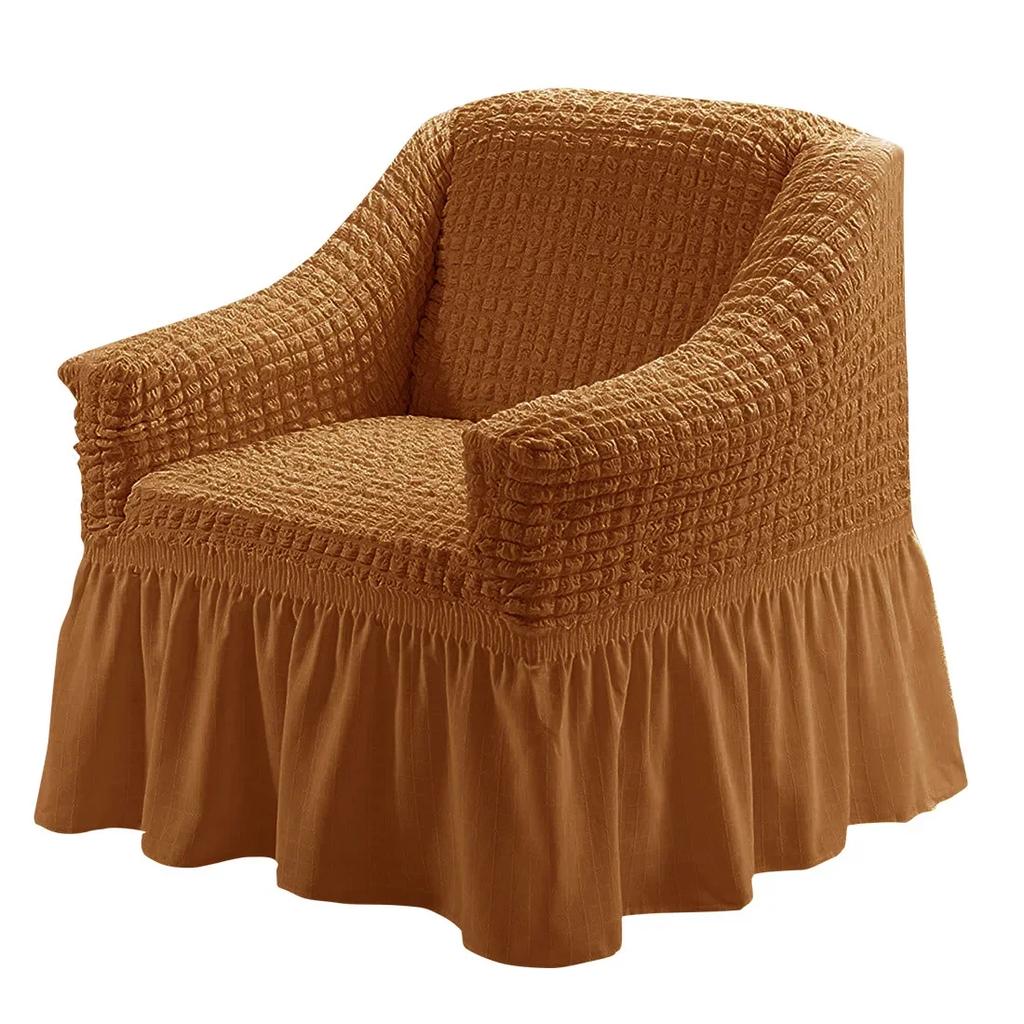 Einsitzer-Sofa Seater Seersucker Überwurf mit Rock Universeller Stretch-Sofa-Couch-Überwurf Leicht passender Möbelschutz