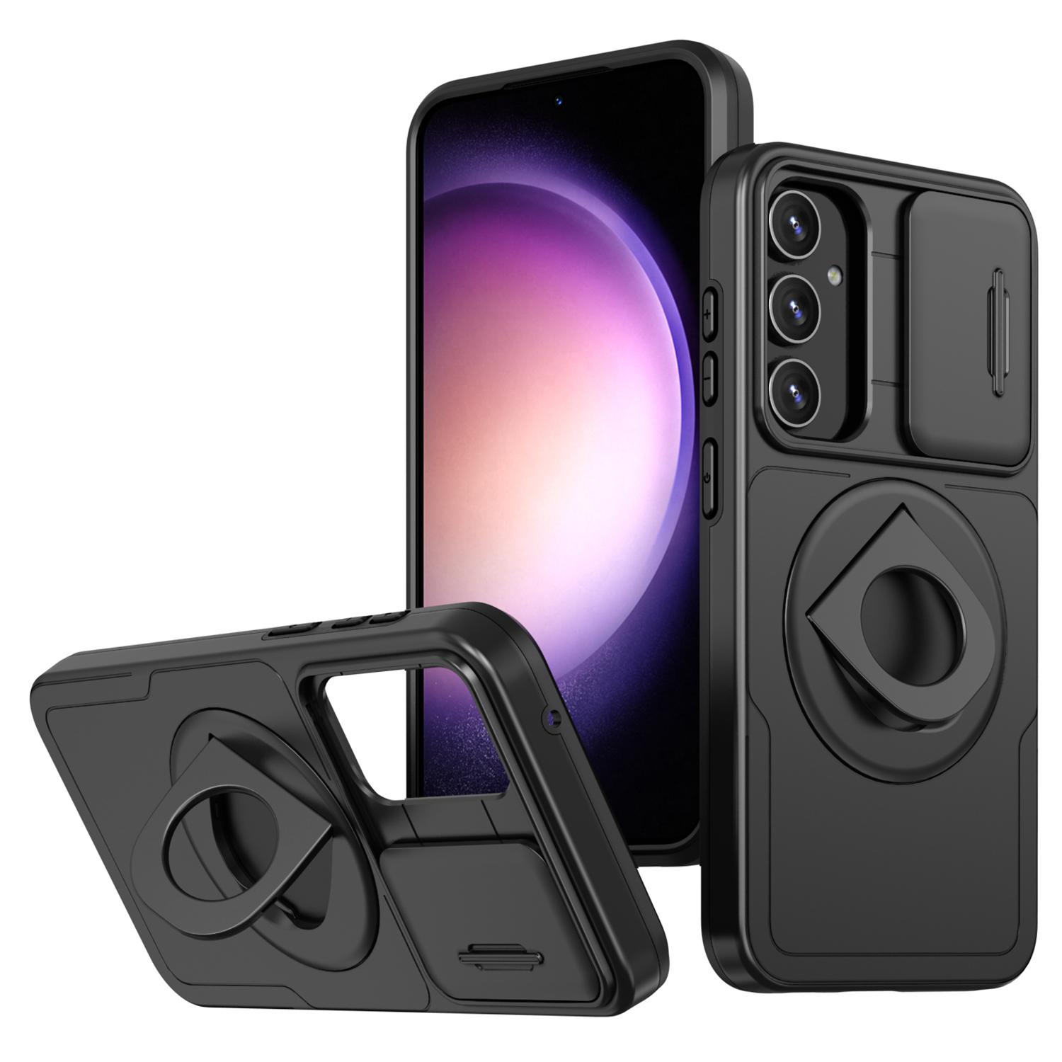 

For Samsung Galaxy S23 FE Case PC+TPU+N52 Magnet Phone Protective Shell Compatible with MagSafe Black