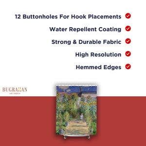 Monet-Inspired Garden Shower Curtain - Impressionist Floral Bath Decor For Art Lovers