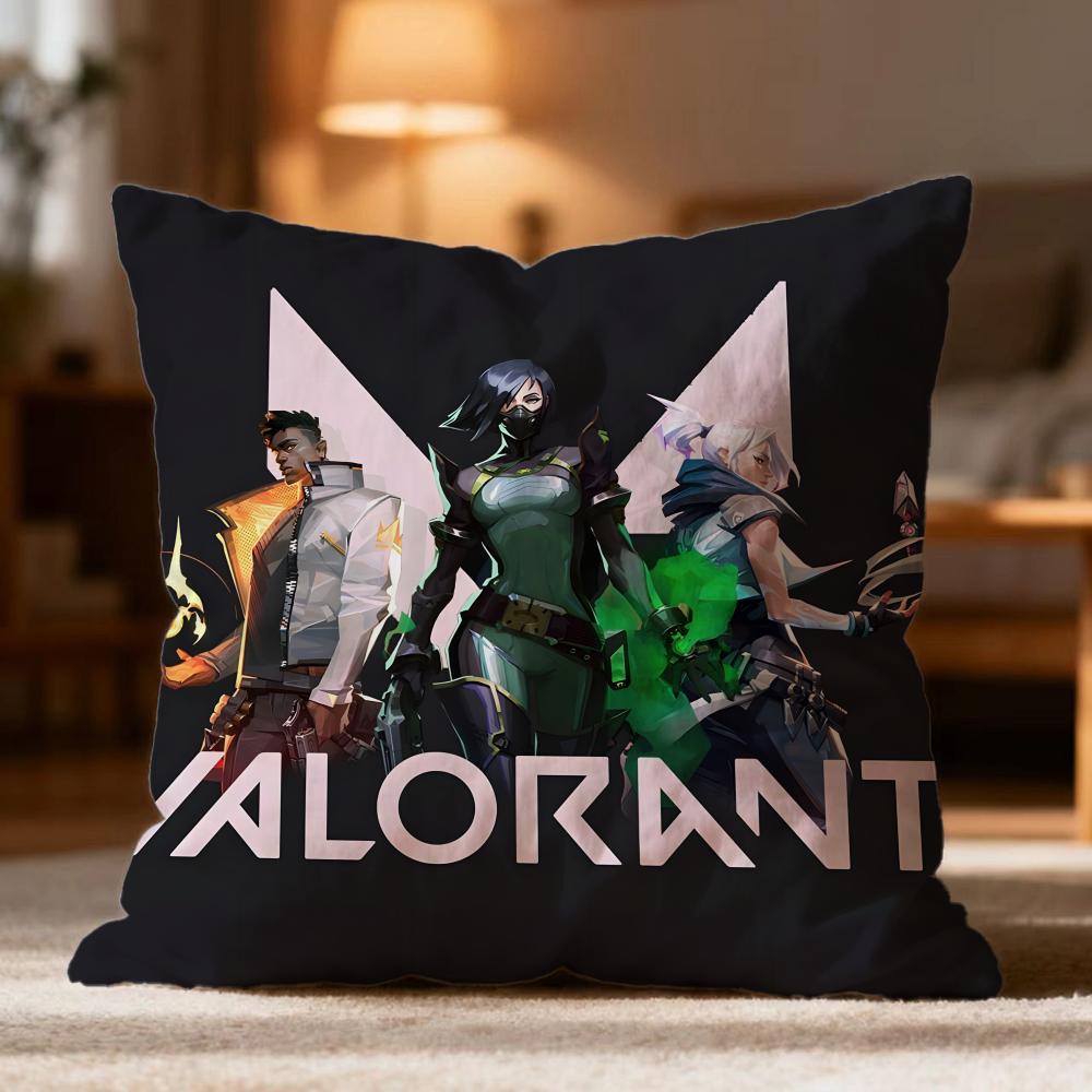 Popular VValorantes Cushion Cover Soft Washable Pillow Case Multi-Scene for Couch Bed Travel Office Use