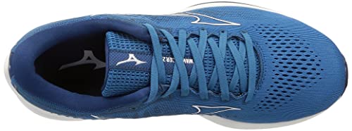 Mizuno Wave Rider 25 Running Shoes, Lightweight, Men's, Blue/White/Navy, Size 25.5 cm, 2E, for Jogging, Marathons, Sports, and Training