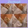 Elegant Pearl Shell Woman Bracelet Set With Geometric Design For Office Gift