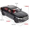 BMW 760 Modellauto im Maßstab 1/24, Spielzeugauto mit Rückziehfunktion aus Zinklegierung mit Ton und Licht als Geschenk für Kinder, Jungen und Mädchen