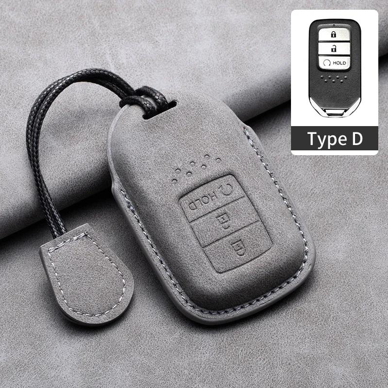 Coque de boîtier de clé de voiture à distance pour Honda Vezel City Civic Jazz Brv Br-V Hrv Accord Xrv Urv Fit Freed Porte-clés en cuir Coque