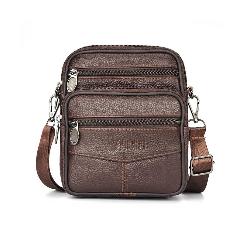 Pánská nová taška crossbody z pravé kůže Vertikální trendy multifunkční taška přes rameno Aktovka Ležérní cestovní taška Messenger