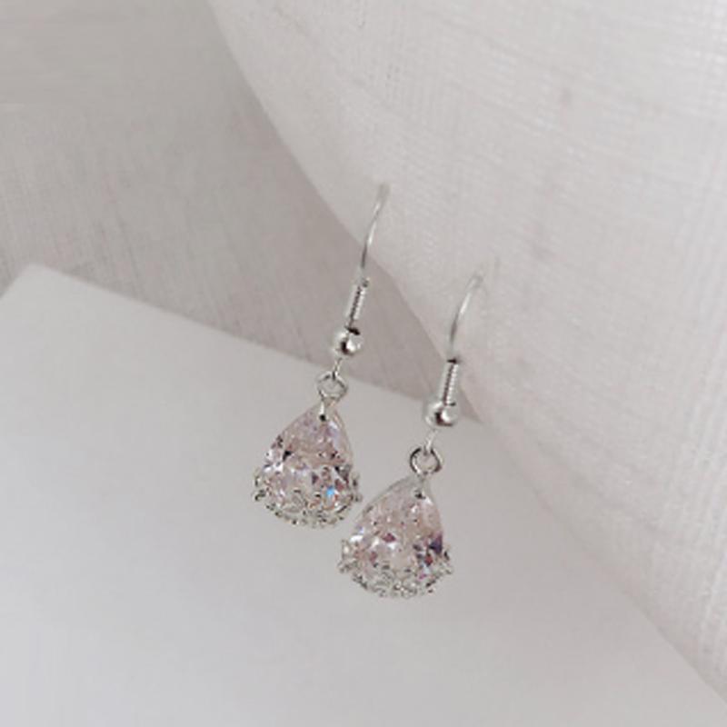 

Женские серьги-капли с кристаллами, простые дикие микро-наборы, висячие серьги с крючками серебряный