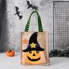 Kindergarten Activity Bags Halloween Candy with Handles, Non Woven Trick or Treat Totes Reusable Linen Sacks for Kids, Black Cat Pumpkin Ghost Goodie