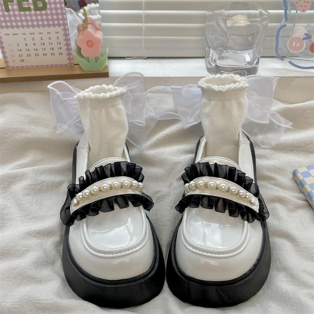

Туфли Мэри Джейн для женщин Милые туфли на платформе с круглым носком Черные женские туфли-лодочки Нескользящие Модные Корейский стиль Тренд 2025 Шикарные Острые Популярные 40