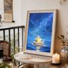 DIY Diamond Art Pearl Painting Kit for Adults,The Lonely Boat Special Shaped Pearl Art Painting Wall for Home Office Decor Handmade Gift