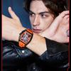 Men's Barrel Shape Quartz Watch Luminous Hands Retro Punk Sport Style
