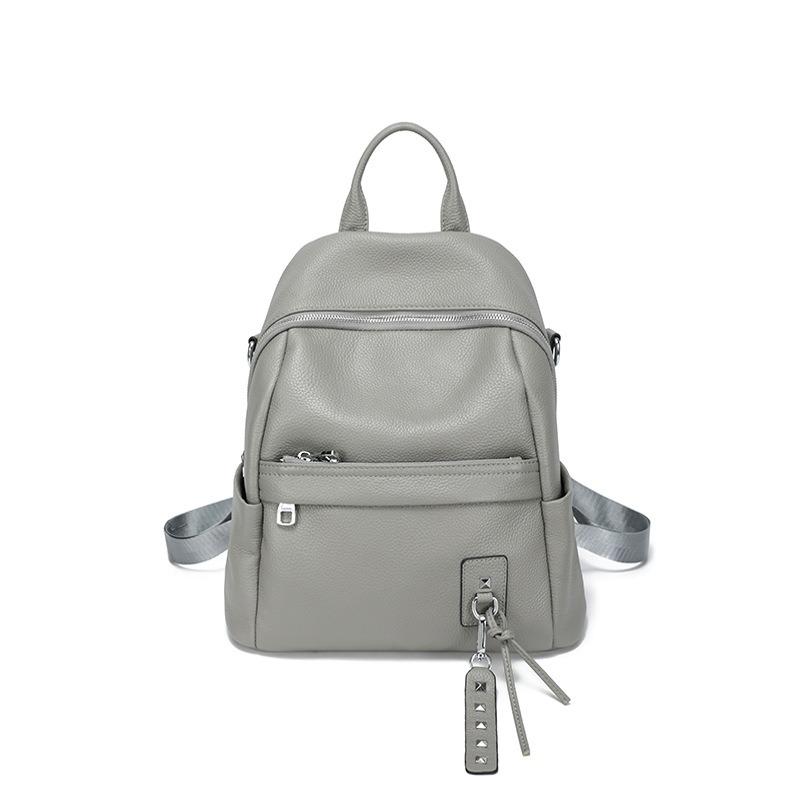 

Женская сумка кожаный женский рюкзак новый рюкзак из воловьей кожи первого слоя женская трендовая сумка-мессенджер на плечо серый