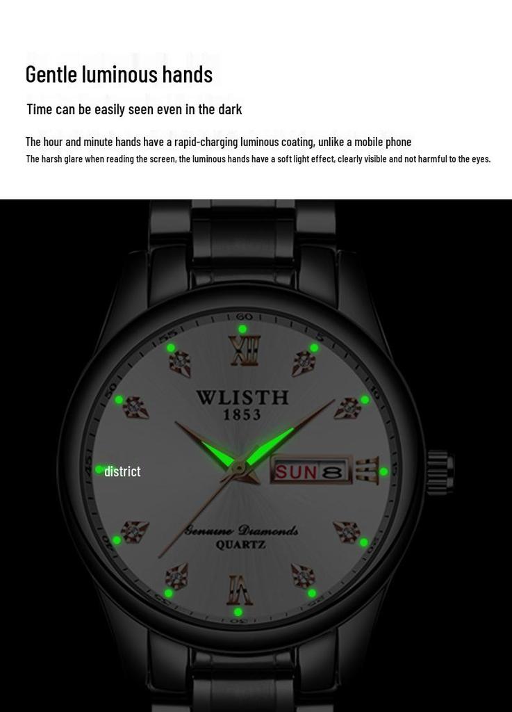 Wolis Men's Waterproof Quartz Stainless Steel Automatic Watch
