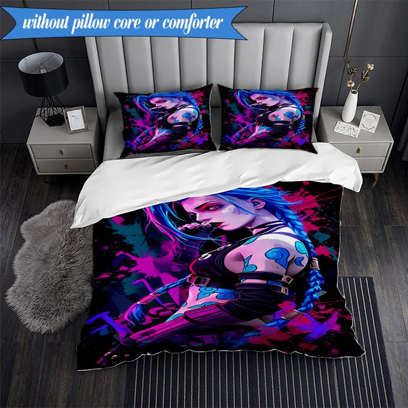 Fantasy Warrior Jing 3pcs K-pop music group Bedding set,Ideal for Bedroom, Dormitory,Including Duvet Cover And 2pcs Pillowcases,Fan gifts