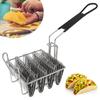 Taco Fryer Basket Stainless Steel Taco Fried Basket 4 Shells Taco Fryer Baskets Dishwasher Safe Tortilla Fry Baskets for Kitchen