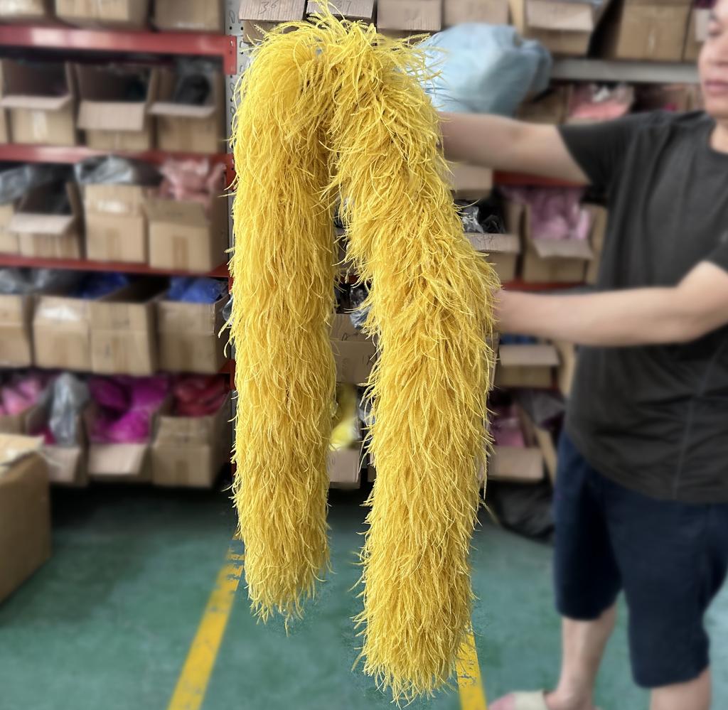 DIY 1/2/3/6/10 Ply Natural White Ostrich Feathers Boa Trim for Craft Wedding Party Festival Clothing Decoration Plumes Shawl 2M