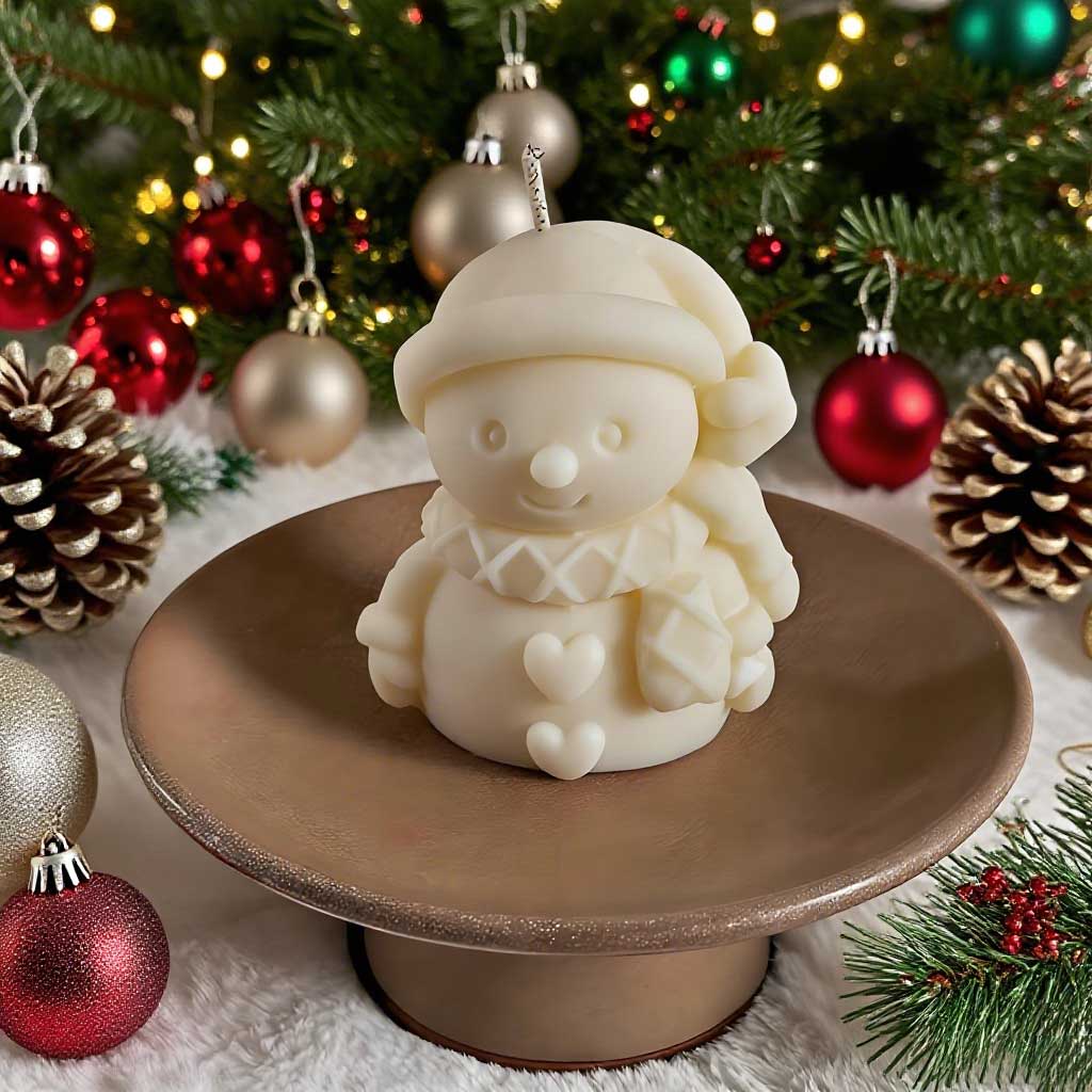 1 pc Cute mini Christmas snowman silicone mold, plaster silicone mold, suitable for Christmas holiday decoration