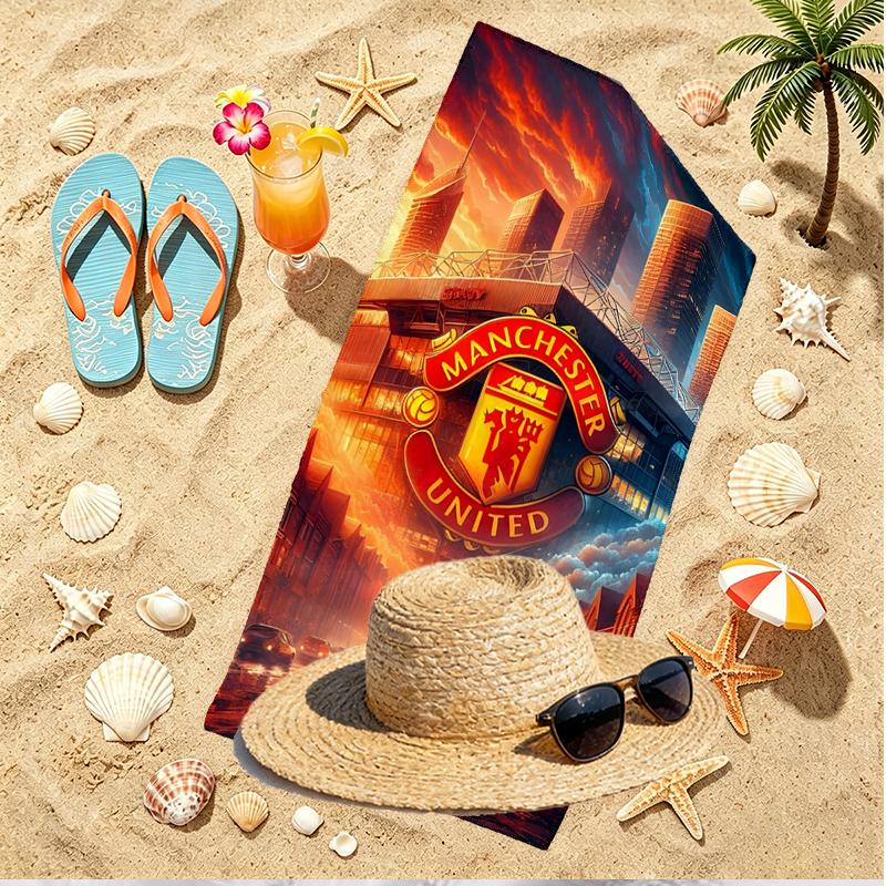 Manchester United F.C Print Beach Towel, Versatile Lightweight Absorbent Beach Towel for Pool Surf Yoga Bathroom, Perfect Birthday Holiday Gift