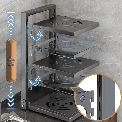 Mehrschichtiges Küchenregal für Arbeitsplatten und unter der Spüle - Organisieren Sie Töpfe und Pfannen