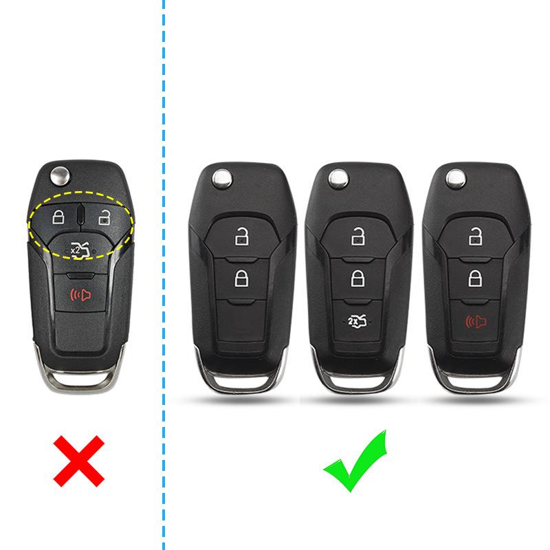 Carbon Fiber Texture Key Case for Ford: Fits Mondeo, Lincoln, Mustang, Focus - Protective Shell