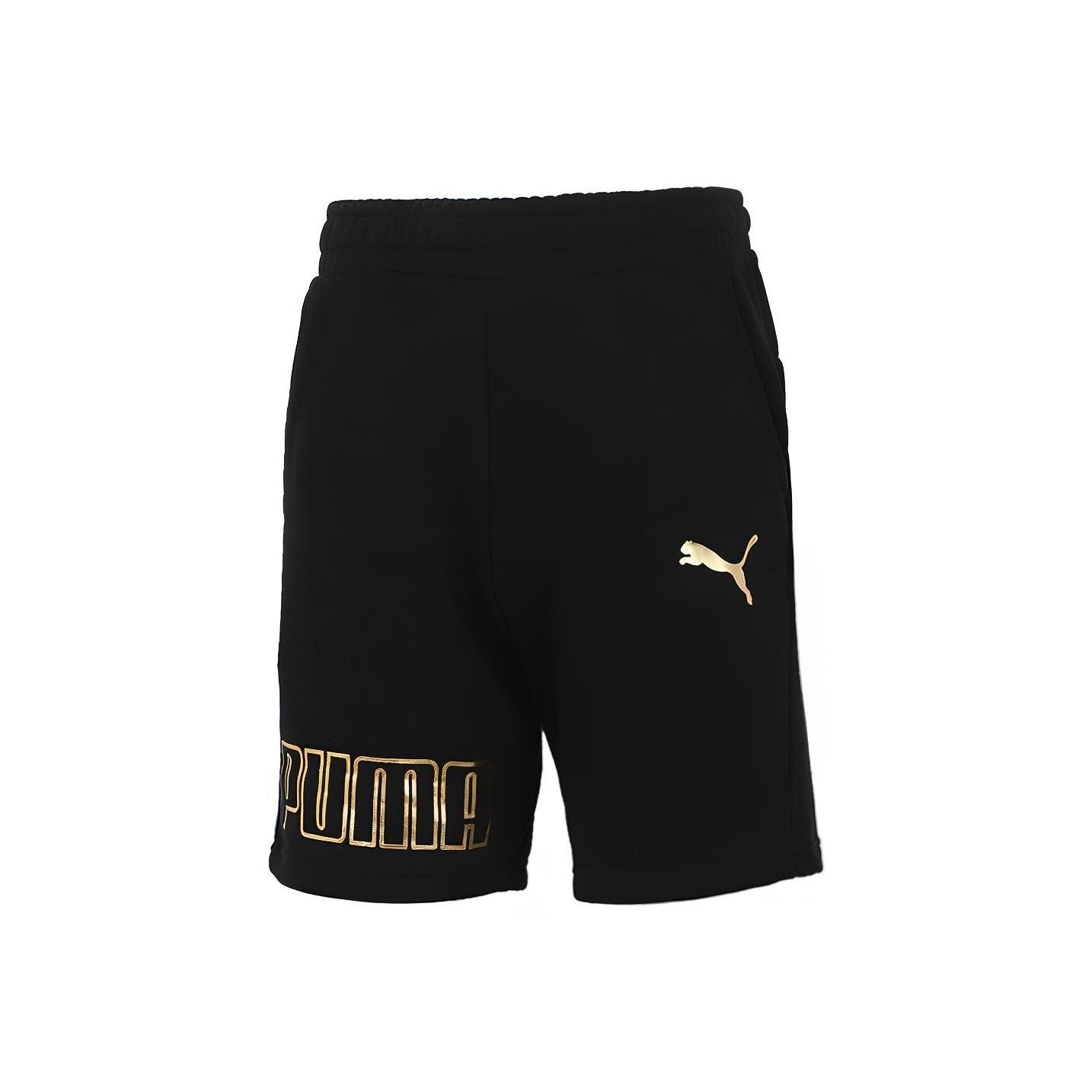 Puma Gold Logo Print Спортивные трикотажные шорты Мужские плавки Черные 847590-51 M