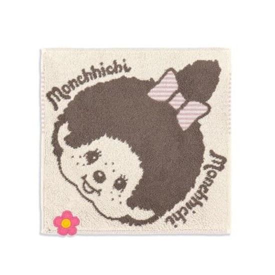 Monchhichi Towel Handkerchief Pink Fluffy Cotton Cute Approximately 2525cm