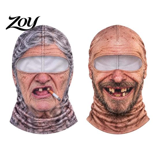 Group Photo Props Funny Realistic Face Ski Mask, Breathable Acrylic And Modal Full Winter Adventure Gear Balaclava, Windproof Headgear for Outdoor
