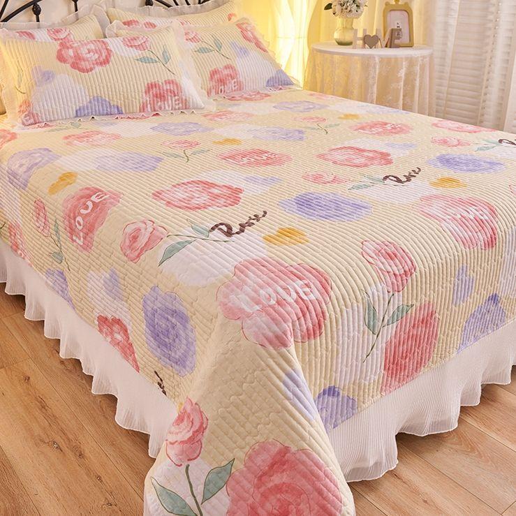 New Washed Cotton Bed Cover Four Season Universal Thick Bed Sheet Single Piece Bed Skirt Bed