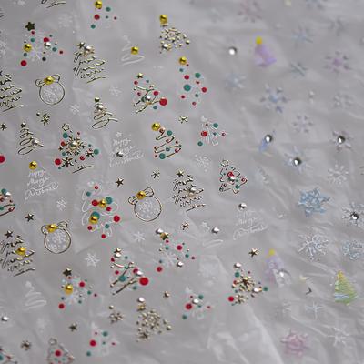 1pcs Nail Art Stickers 3D DIY Christmas Cartoon Snowflake Santa Claus Nail Decoration Supplies Decals