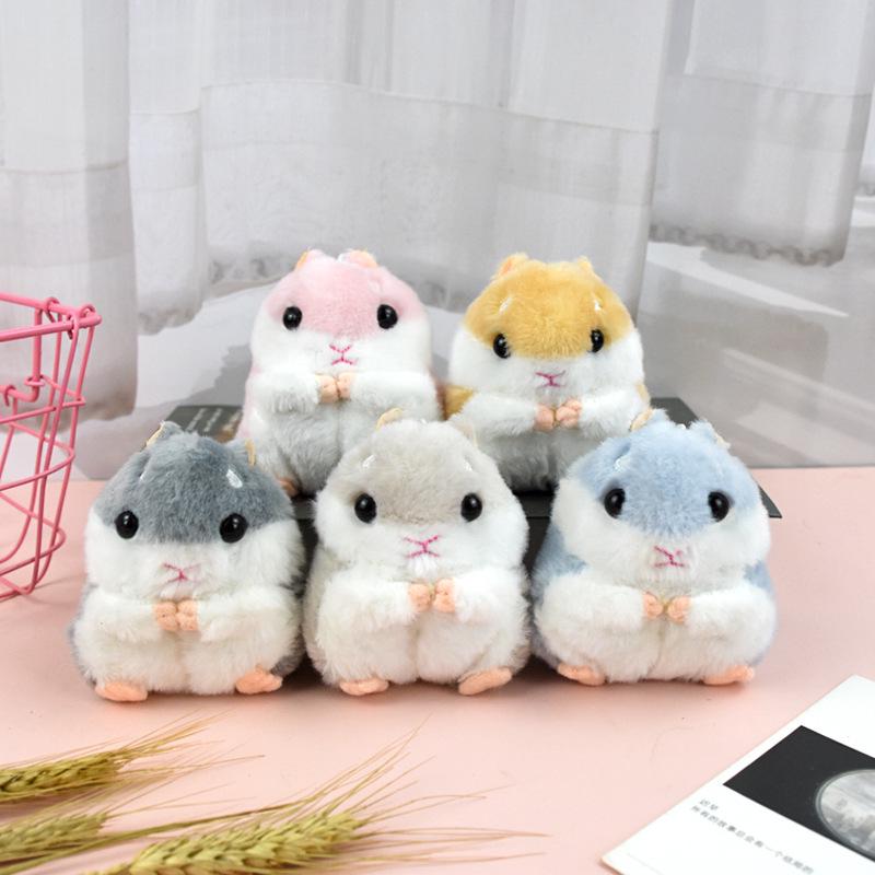 Cute Cartoon Hamster Plush Keychain Doll - Stuffed Animal Schoolbag Pendant Gift