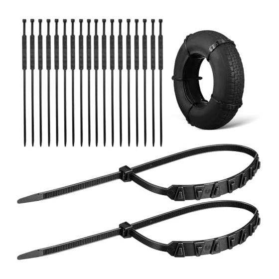 Motorcycle Snow Chains Set of 20 Nylon Tire Chains for Snow and Ice Anti-Slip Chains Winter Driving Safety Measures